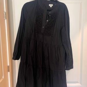 JCrew Black Tiered Shirt Dress